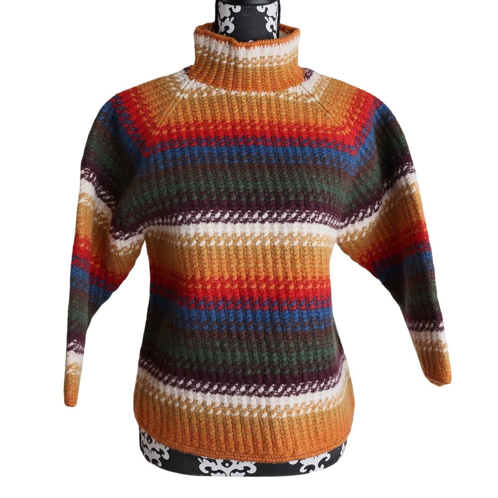 RTW (Ready To Wind Down) Striped 100% Wool Sweater - Sz M